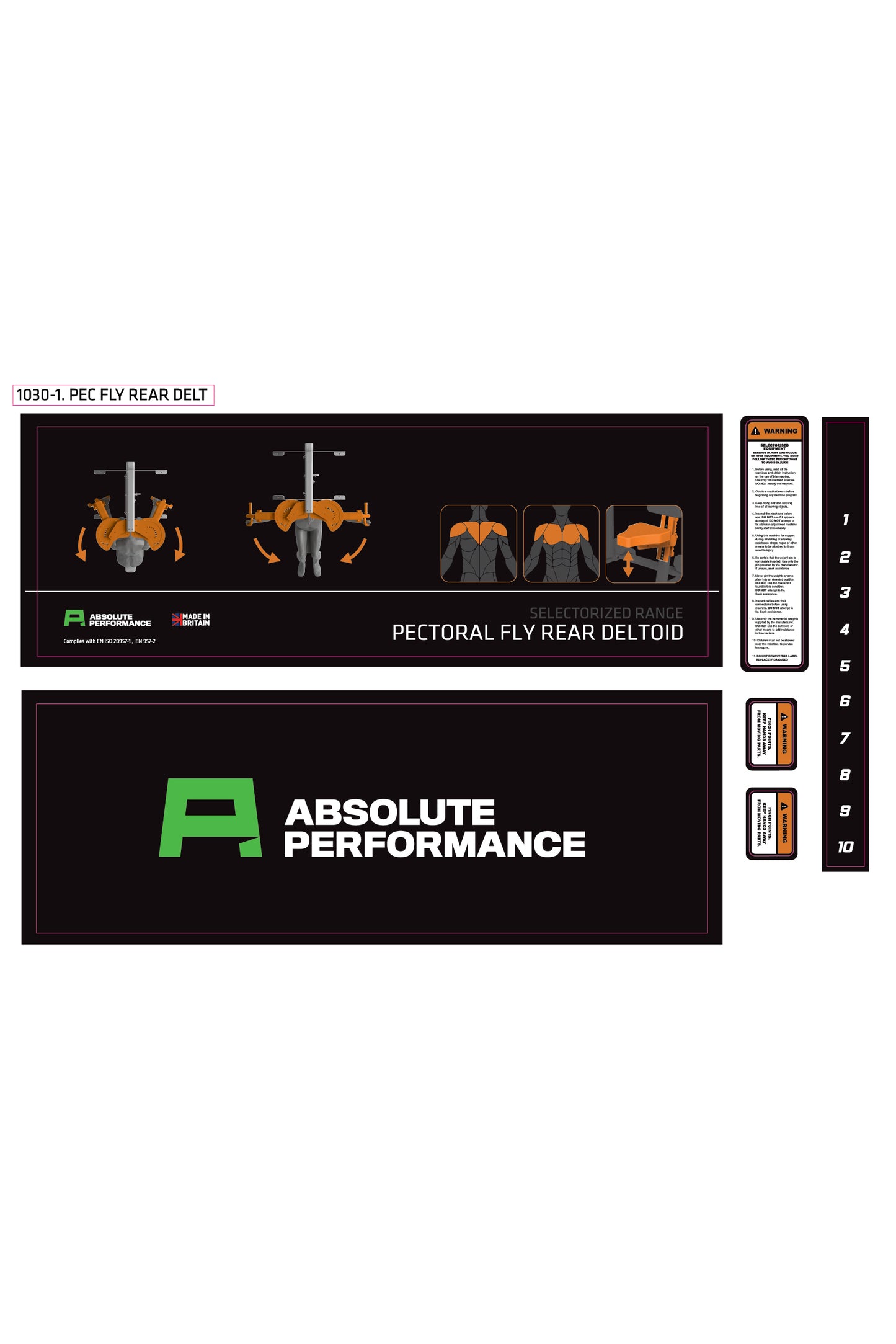 Absolute Performance - Sticker Set 1030-1 Pec Fly Rear Delt