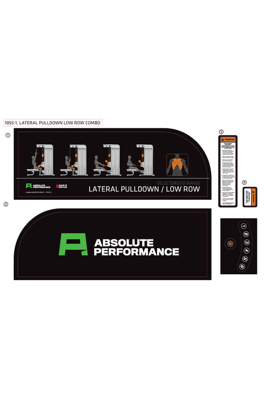 Absolute Performance - Sticker Set 1055-1 Lat Pull Low Row
