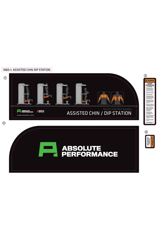 Absolute Performance - Sticker Set 1060-1 Assisted Chin Dip