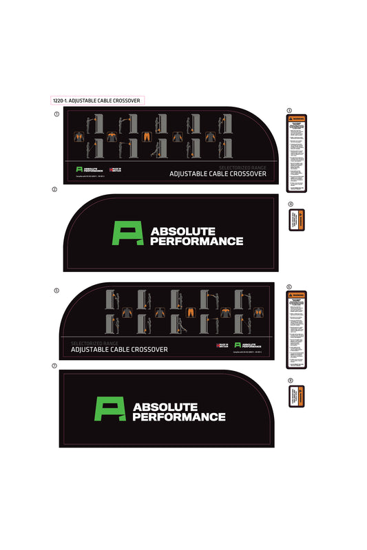 Absolute Performance - Sticker Set 1220-1 Adjustable Cable Crossover