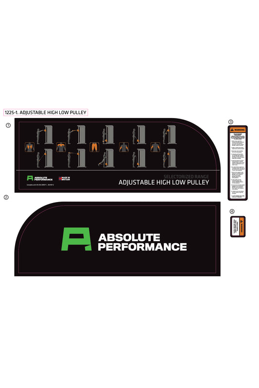Absolute Performance - Sticker Set 1225-1 Adjustable High Low Pulley