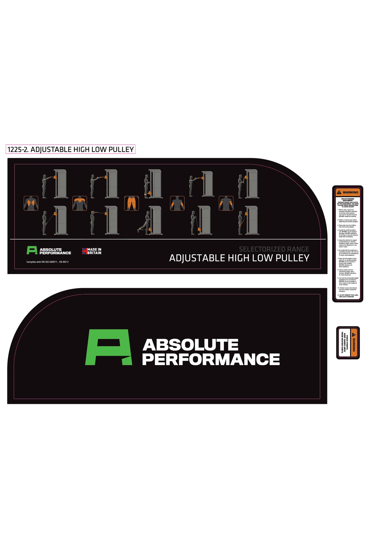 Absolute Performance - Sticker Set 1225-2 Adjustable High Low Pulley