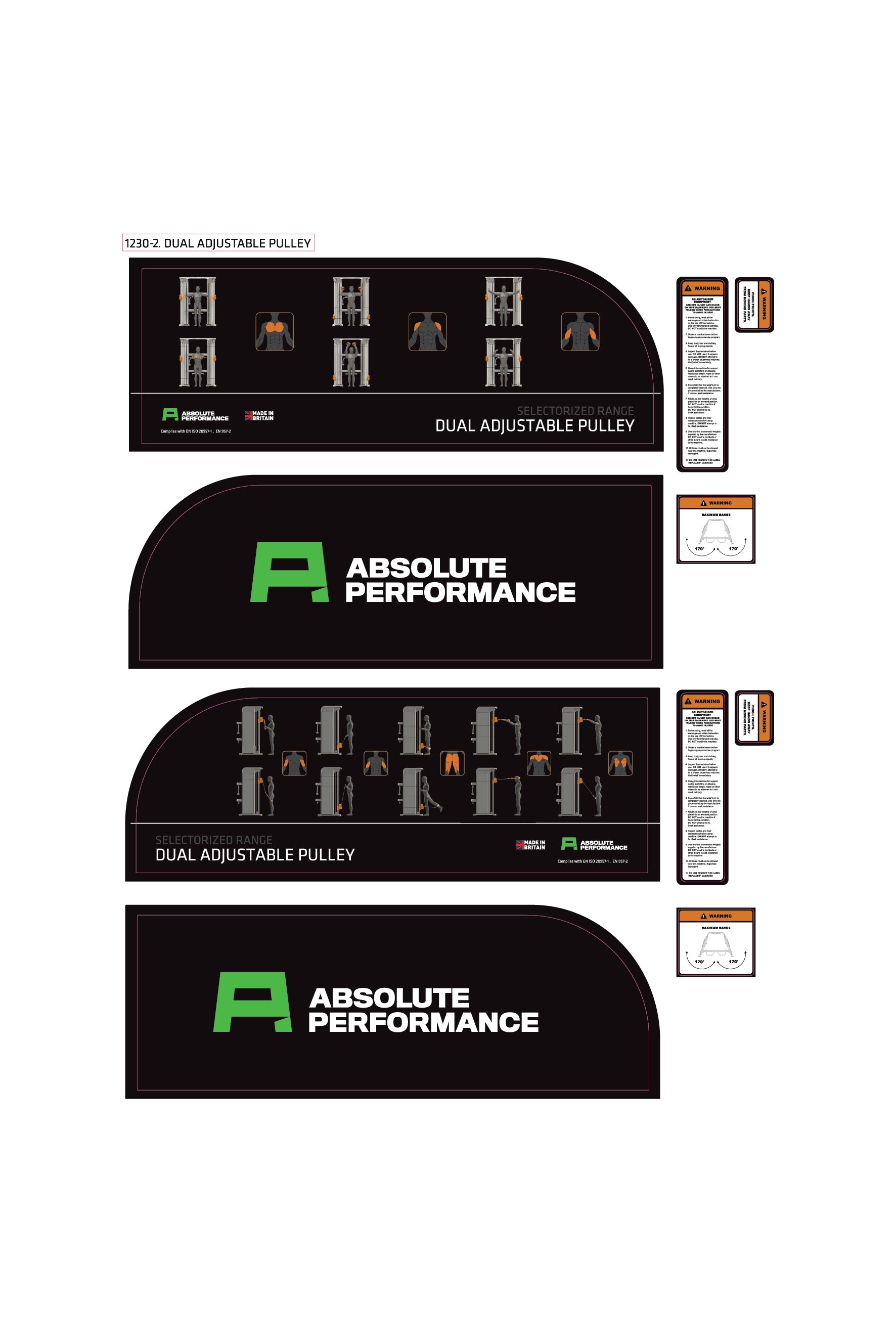 Absolute Yapping Sticker Absolute Performance - Sticker Set 1230-2 Dual Adjustable Pulley ...