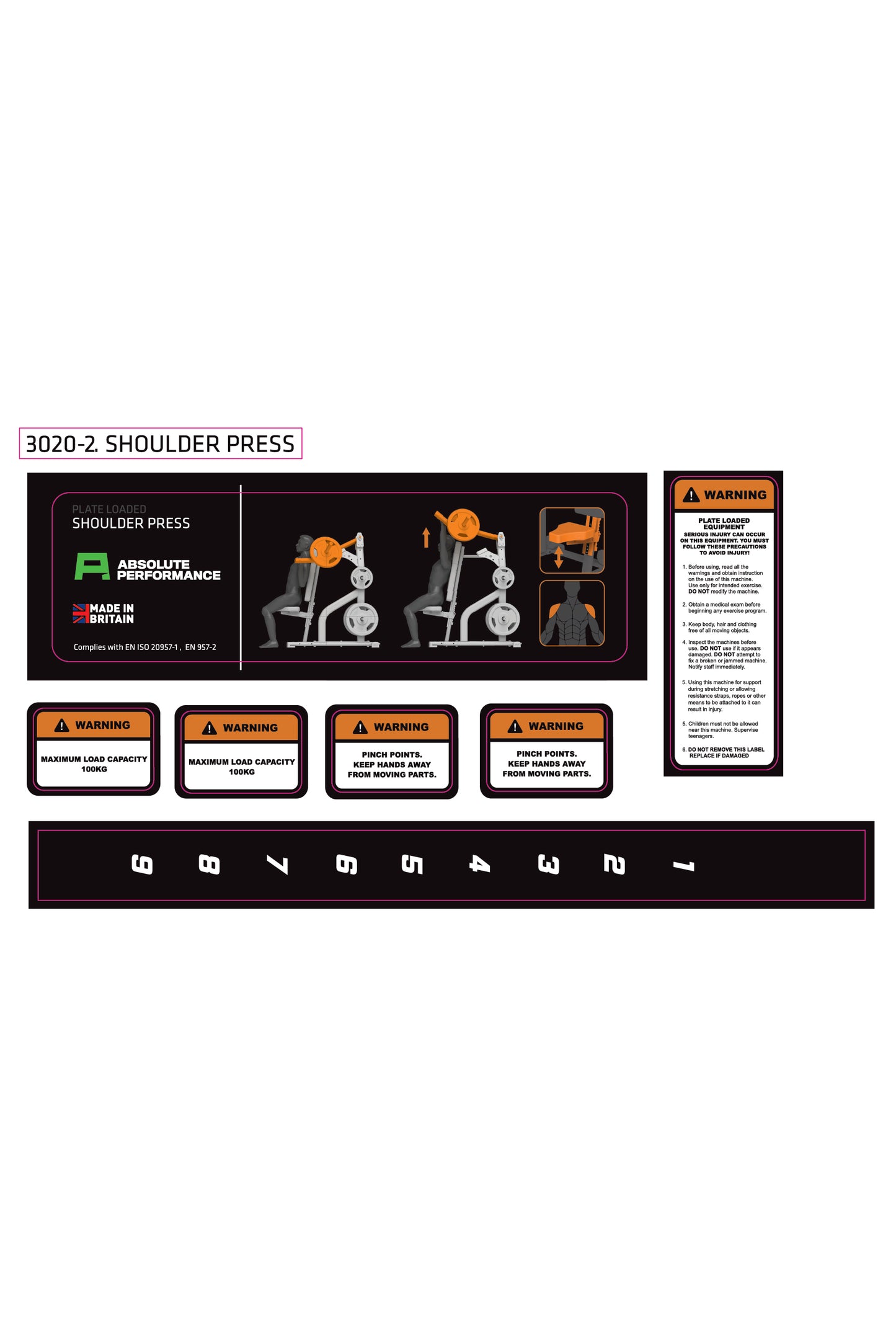 Absolute Performance - Sticker Set 3020-2 Shoulder Press