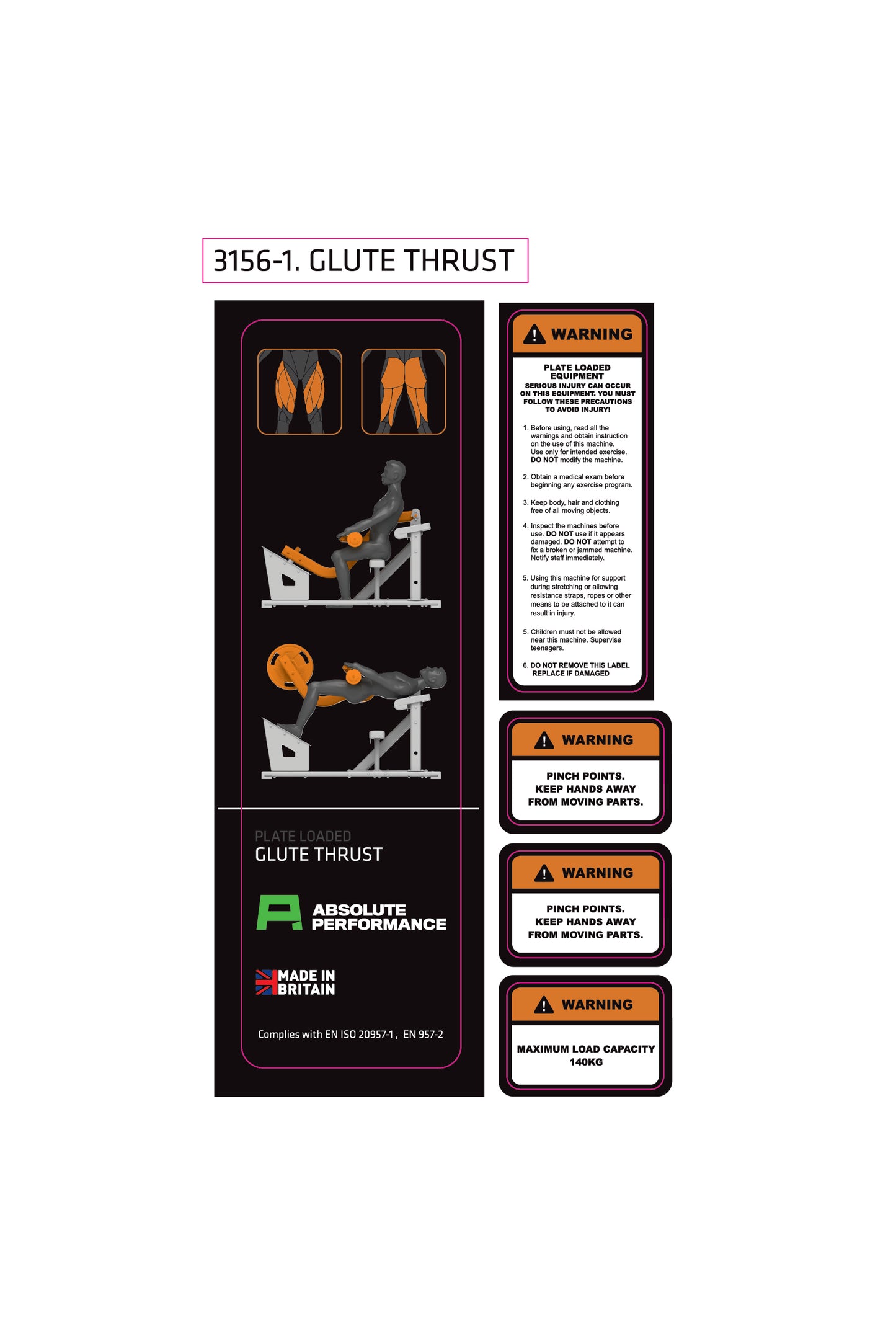 Absolute Performance - Sticker Set 3156-1 Glute Thrust