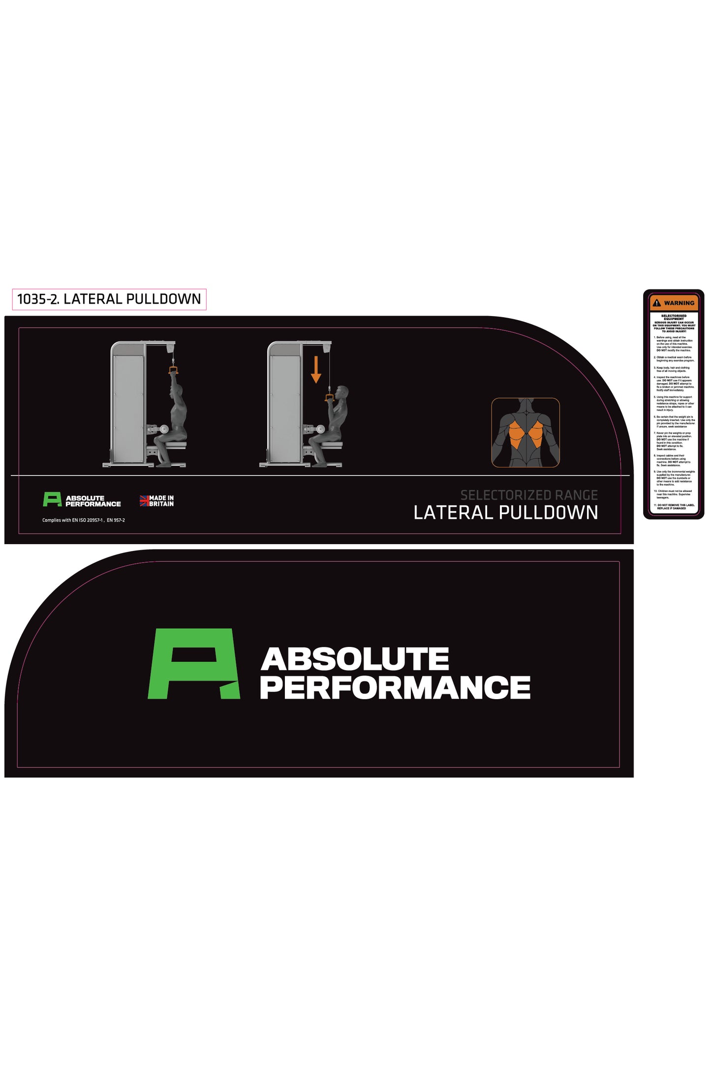 Absolute Performance - Sticker Set 1035-2 Lat Pulldown