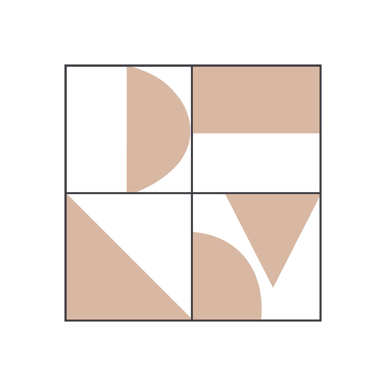 Abstract Geometric Beige Premium SAMPLE